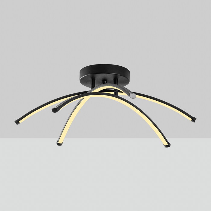 Opviq Lámpara de araña de metal negra con LED de 28W Opviq Lámpara de araña de metal negra con LED de 28W